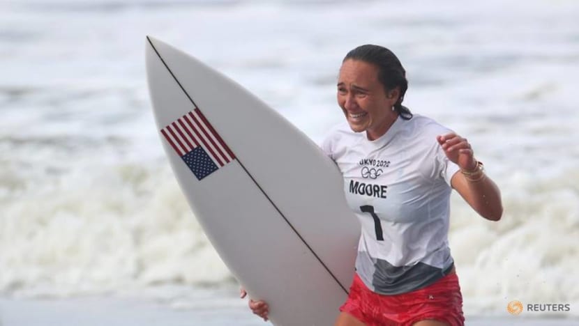 Olympics-Surfing-Ferreira, Moore secure historic gold medals Olympics-Surfing-Ferreira, Moore secure historic gold medals