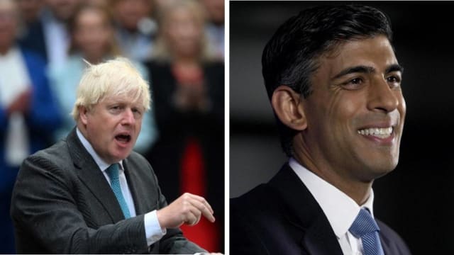 英国两保守党党魁热门人选 约翰逊和苏纳克举行了会谈