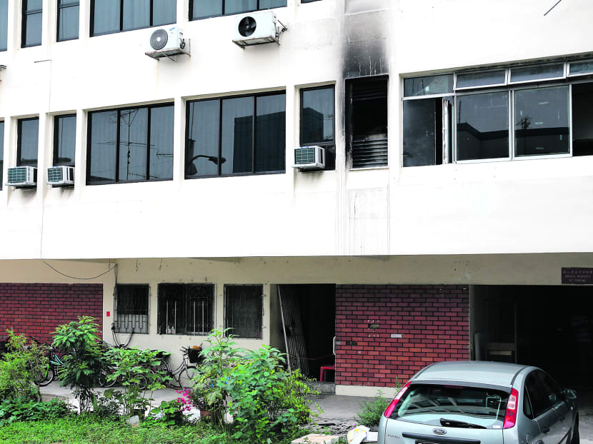 Occupants were trapped in a fire at a private residence at Geylang Lorong 6 in April this year. TODAY file photo
