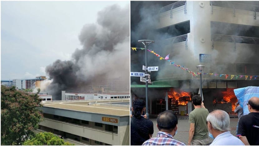  Fire breaks out at Tampines coffee shop, disrupting operations