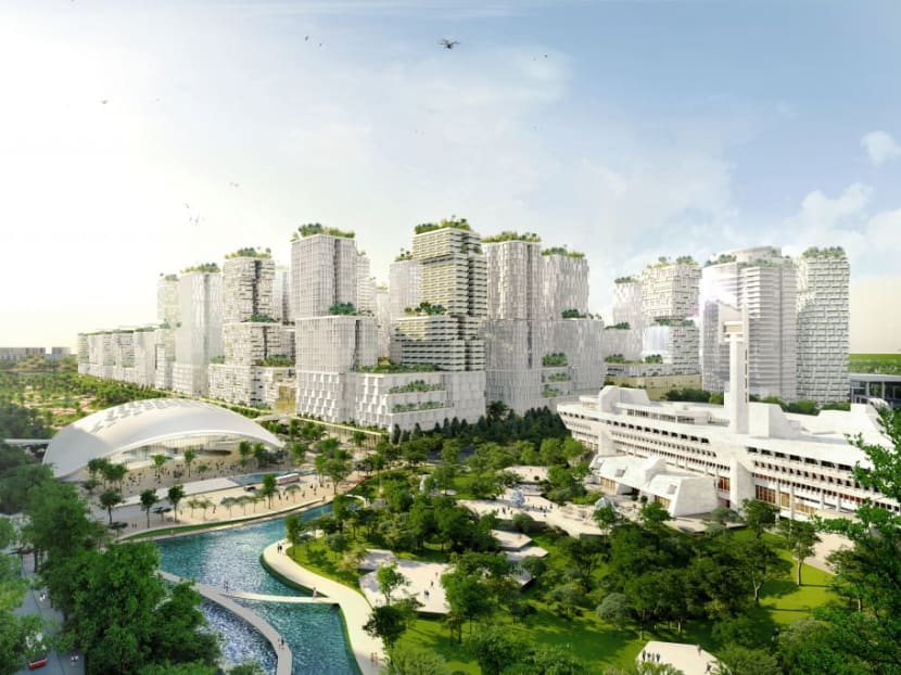 An artist's impression of the Jurong Lake District master plan.