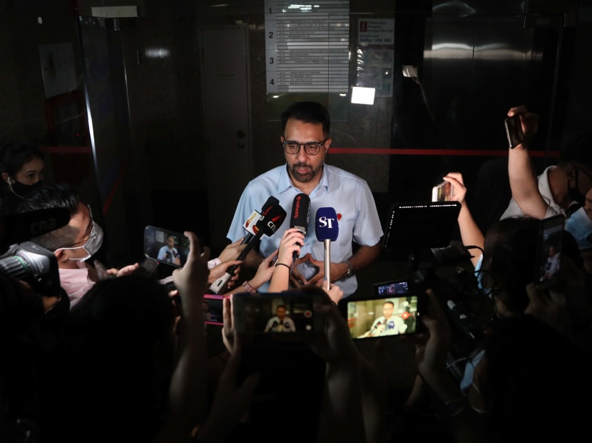 Workers’ Party chief Pritam Singh speaking to the media at the party's headquarters in Geylang on July 11, 2020.