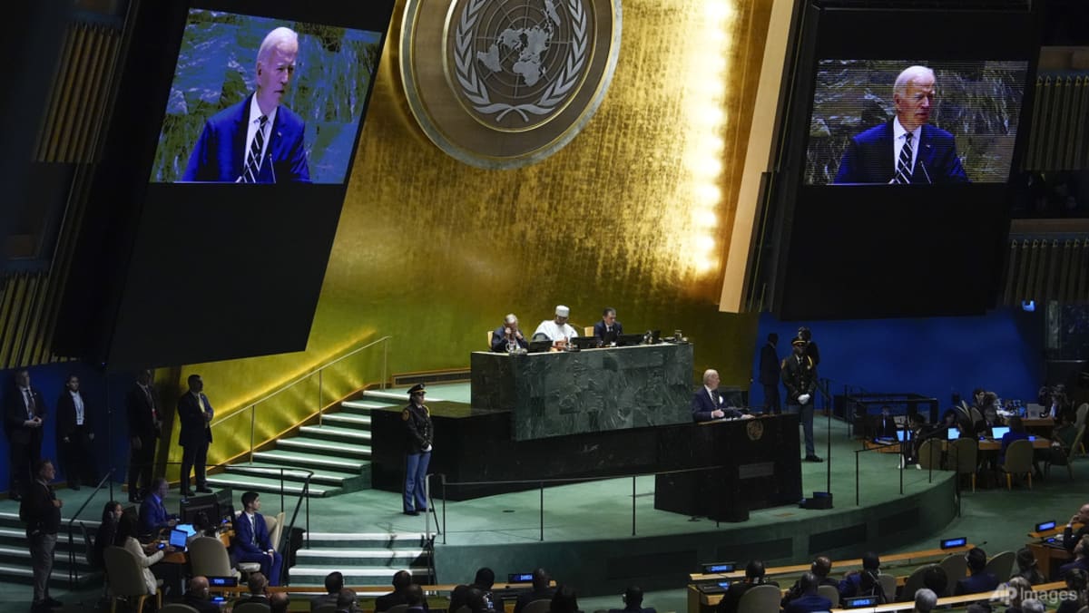 At UN for last time, Biden seeks to calm Mideast tension