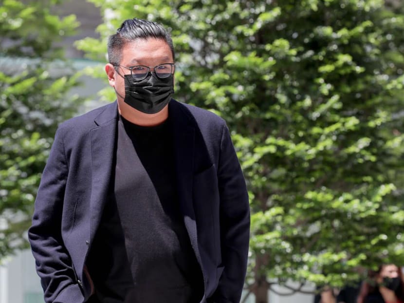 Ng Yu Zhi arriving at the State Courts on April 20, 2021.