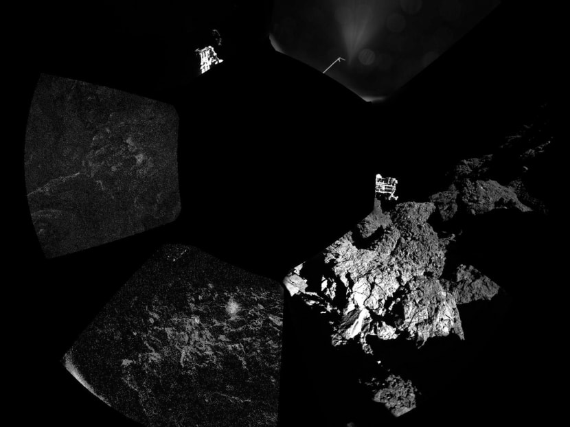 A panoramic image of the surface of Comet 67P/ChuryumovGerasimenko, captured by Rosettas lander Philae's CIVA-P imaging system, is seen in this European Space Agency (ESA) handout image released November 13, 2014.  Photo: Reuters