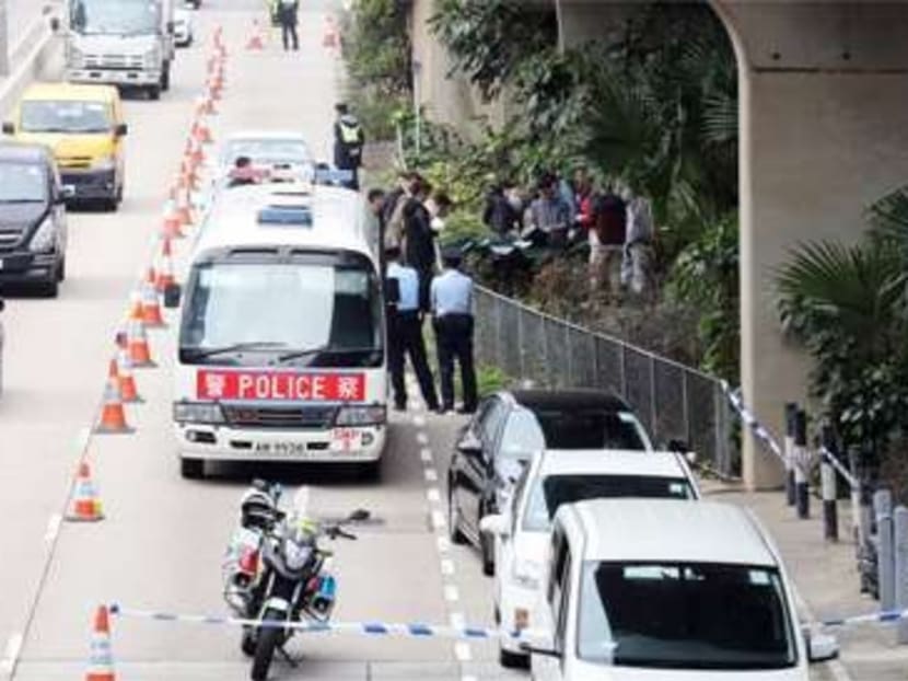 Police cordoned off the area under the Kowloon Bay flyover. Photo: South China Morning Post