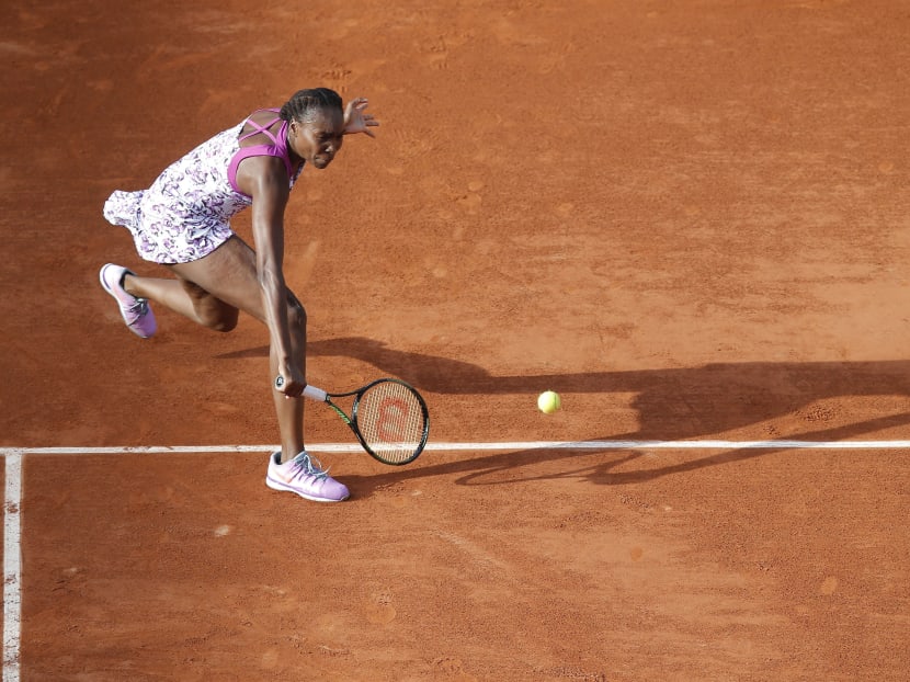 Venus Williams of the US returns in the first round match of the French Open tennis tournament against Sloane Stephens of the US at the Roland Garros stadium in Paris, France, Monday, May 25, 2015.. Photo: AP