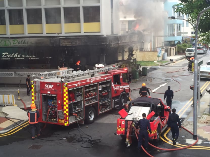 A fire broke out at the Broadway Hotel at Serangoon Road slightly after 5pm today (Jan 25). Photo: Natesh Raj Elansezhiyan