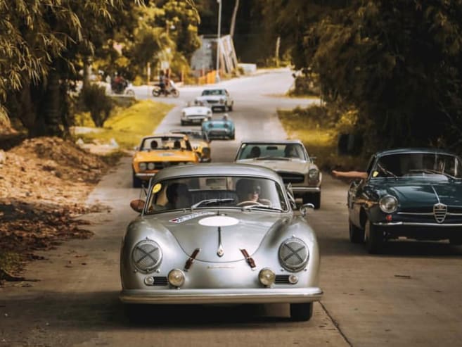 An entrepreneur who collects and restores classic Porsche sports cars in the Philippines