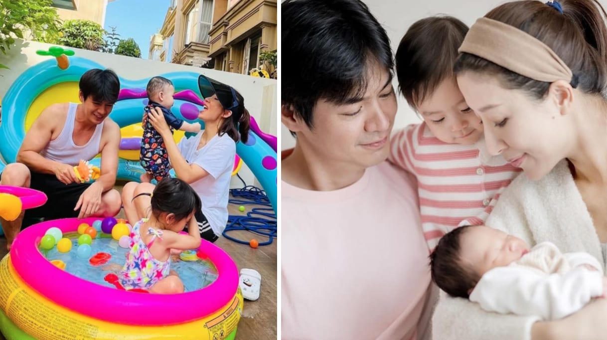 Netizens Praise Him Law & Tavia Yeung For Being Thrifty After They Use $121 Taobao Float As Backdrop For Family Pic Netizens Praise Him Law & Tavia Yeung For Being Thrifty After They Use $121 Taobao Float As Backdrop For Family Pic