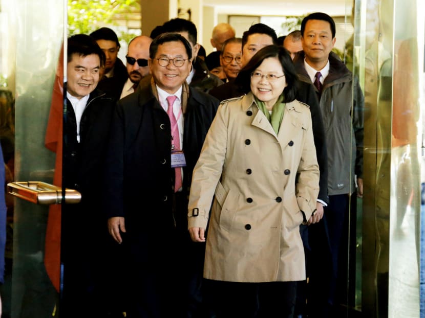 Ms Tsai at the Omni Houston Hotel during a transit stop en route to Central America. She said the visit to Central America would ‘show the international society that Taiwan is a capable and responsible partner for cooperation’. Photo: Reuters