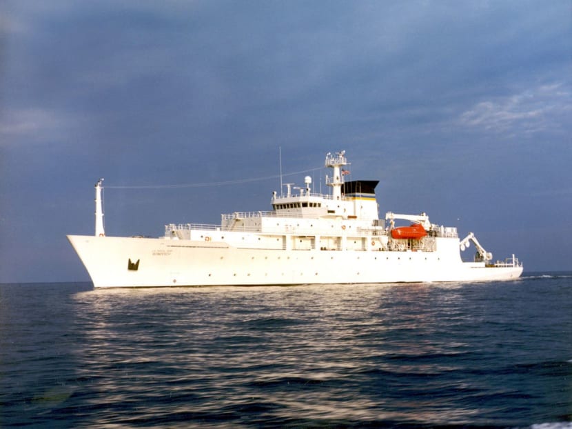 The oceanographic survey ship, USNS Bowditch, is shown September 20, 2002, which deployed an underwater drone seized by a Chinese Navy warship in international waters in South China Sea. Photo: Reuters