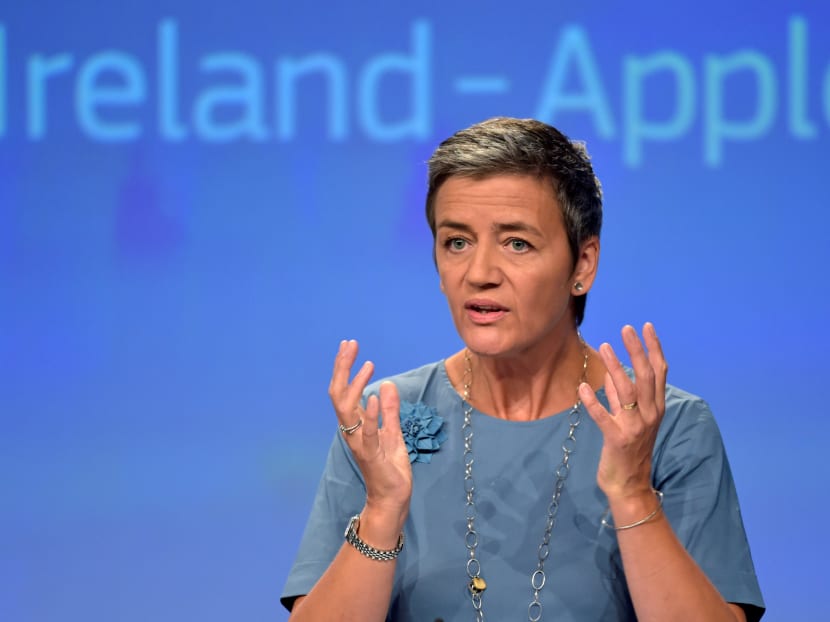 European Commissioner Margrethe Vestager gestures during a news conference on Ireland's tax dealings with Apple Inc at the European Commission in Brussels, Belgium Aug 30, 2016.  Photo: Reuters