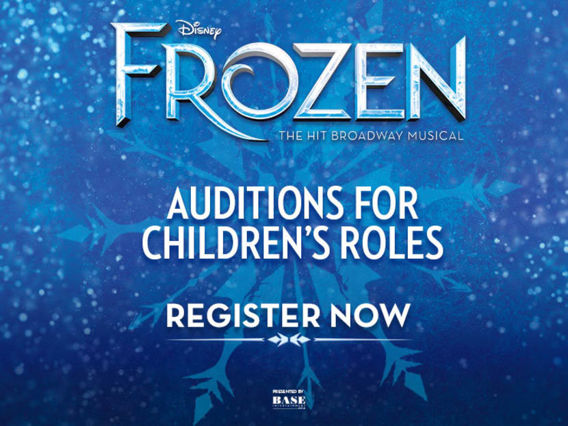 Auditions are now open in Singapore for Disney's hit Broadway musical Frozen. Auditions are now open in Singapore for Disney's hit Broadway musical Frozen.
