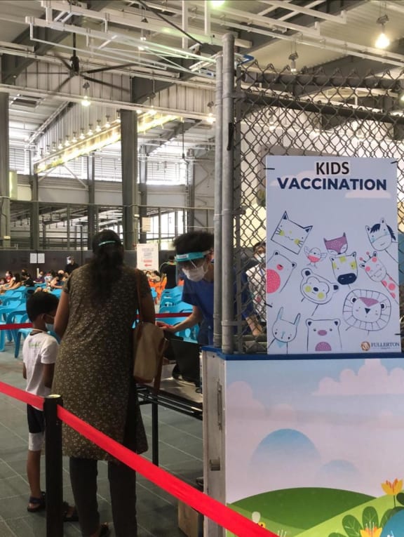A Covid-19 vaccination centre for children at Our Tampines Hub. 