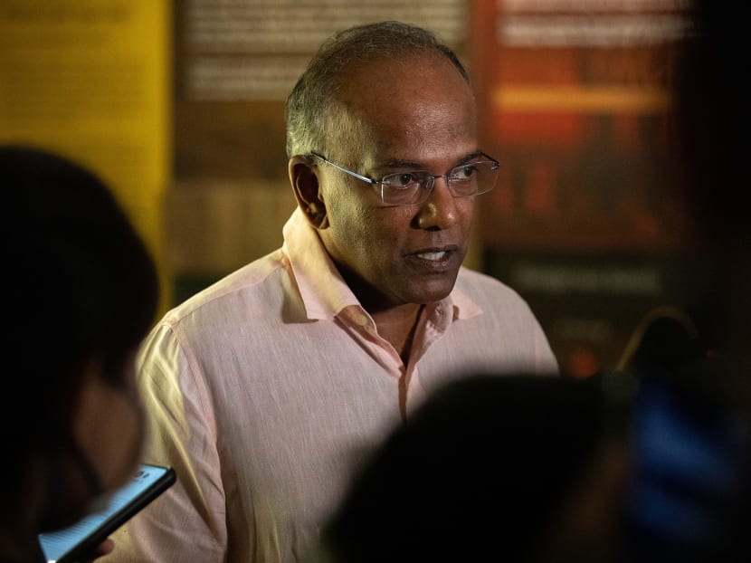 Law and Home Affairs Minister K Shanmugam speaking to reporters after addressing a seminar organised by the Religious Rehabilitation Group on Nov 24, 2020.