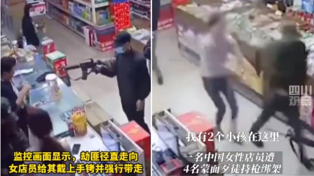 蒙面枪匪闯缅东超市绑架 被掳华女哭求：我还有两小孩