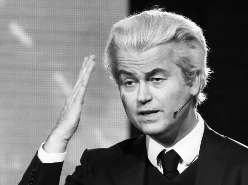 Dutch far-right politician Geert Wilders of the Party for Freedom. The party is expected to do well in the Netherlands’ national election today. Photo: AP