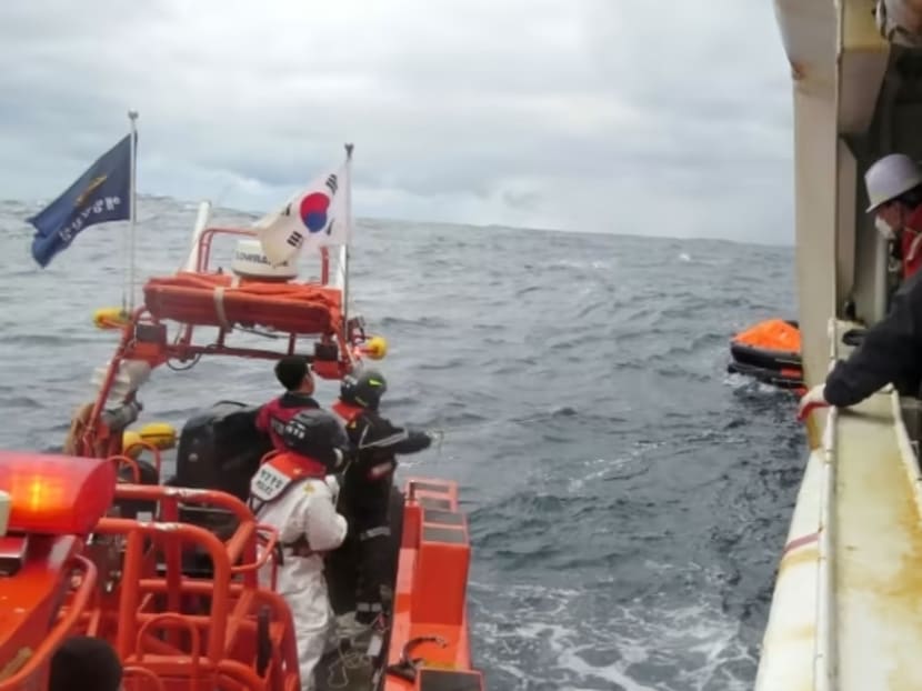 The South Korean coast guard is searching for crew from a cargo ship that sank off the southern island of Jeju.
The South Korean coast guard is searching for crew from a cargo ship that sank off the southern island of Jeju.