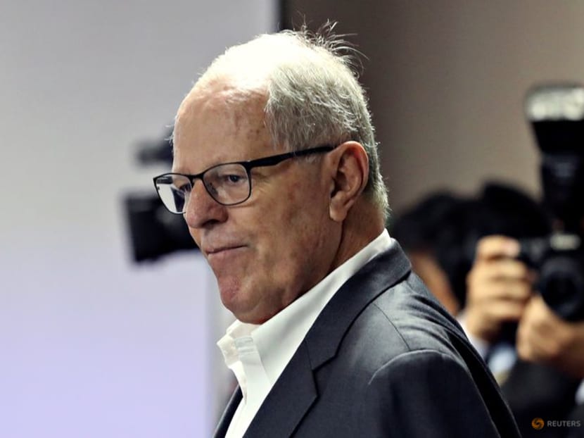 FILE PHOTO: Peru's former President Pedro Pablo Kuczynski is seen at a court, after his arrest as part of an investigation into money laundering, in Lima, Peru April 16, 2019. Picture taken April 16, 2019. REUTERS/Guadalupe Pardo