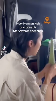 Still trying to decode Herman Keh’s sign language #StarAwards2024 #红星大奖2024 #mediacorpStarAwards2024 #hermankeh