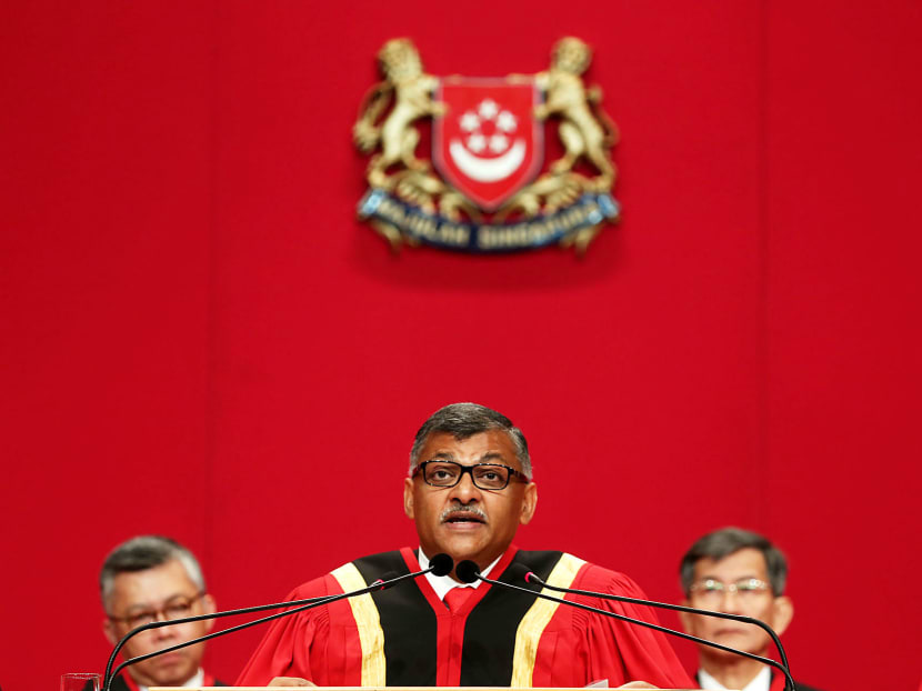 Chief Justice of Singapore Sundaresh Menon speaks during the Opening of 2015 Legal Year on Jan 5, 2015, TODAY file photo Chief Justice of Singapore Sundaresh Menon speaks during the Opening of 2015 Legal Year on Jan 5, 2015, TODAY file photo