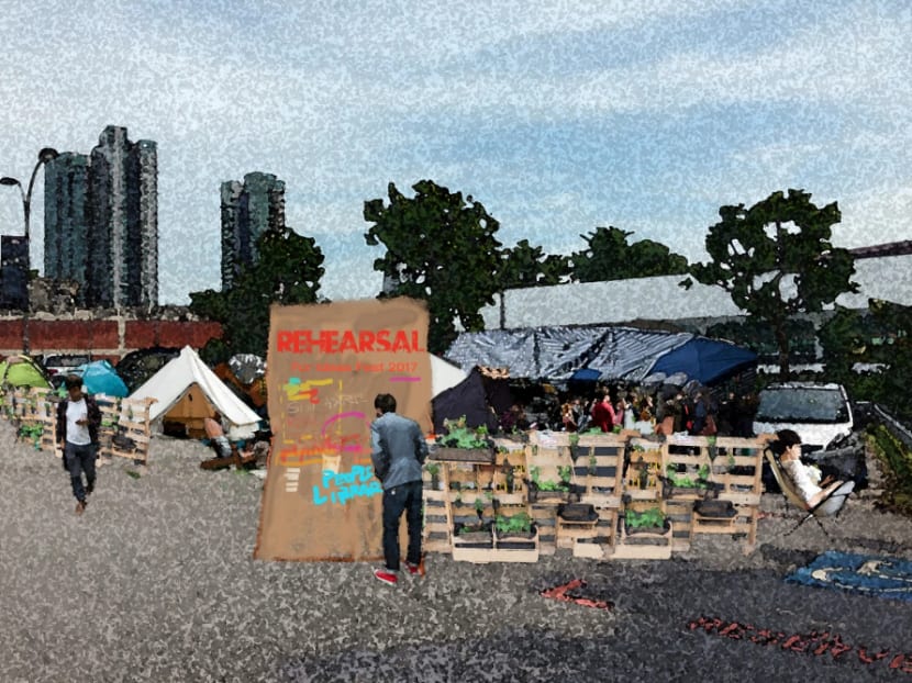 Rehearsal is an urban camping experience at Gillman Barracks presented by Post-Museum as a social experiment aimed at creating spaces for different groups to come together, have open discussions and talk about new ideas. Photo: Post-Museum