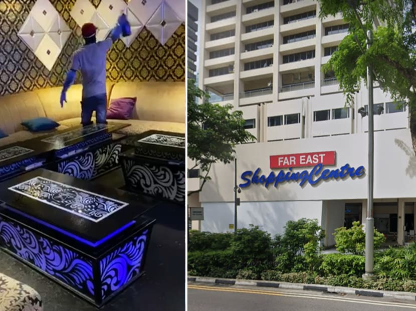 MOH will conduct special testing operations for workers at three entertainment outlets including those at Supreme KTV (left) in Far East Shopping Centre (right).