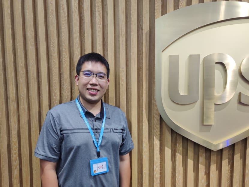 Mr Dominic Wong, 30, who formerly worked in the aviation sector, credits skills upgrading courses, and a supportive family, for helping him land a role at logistics company UPS just four months after getting retrenched. 