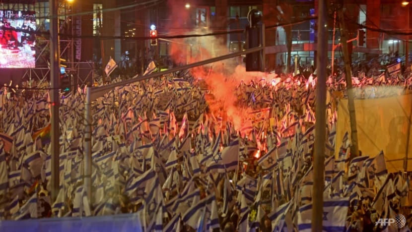 Israeli judicial protest movement again crowds Tel Aviv Israeli judicial protest movement again crowds Tel Aviv