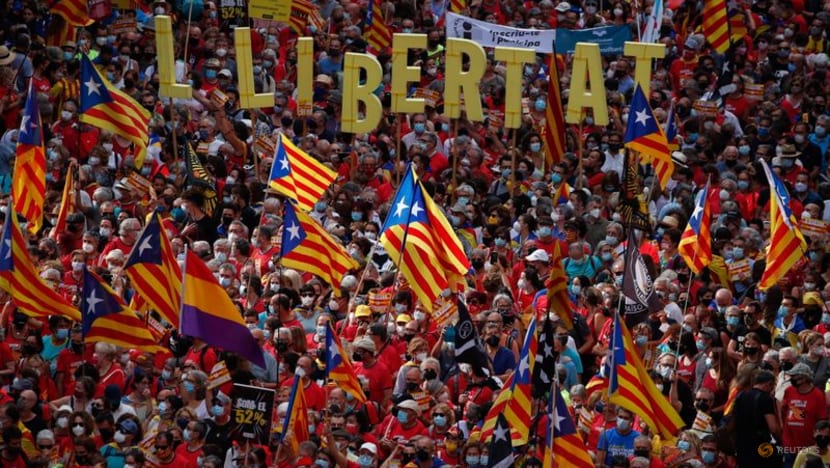 Thousands of Catalans rally for independence in Barcelona Thousands of Catalans rally for independence in Barcelona