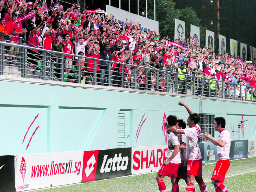 The LionsXII draw an average of 4,000 spectators a game, while the S.League tends to see an average crowd attendance of just 500. PHOTO: TODAY file photo