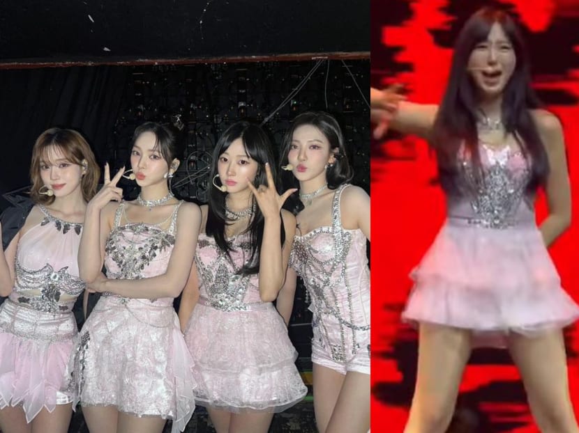 K-pop group Aespa terrified by cockroach running around on stage during performance