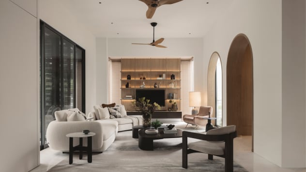 The simple architecture of this house in Singapore belies the warm and inviting space that lies within 