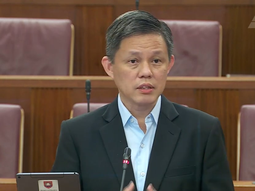 Education Minister Chan Chun Sing speaking in Parliament on March 7, 2022. Education Minister Chan Chun Sing speaking in Parliament on March 7, 2022.