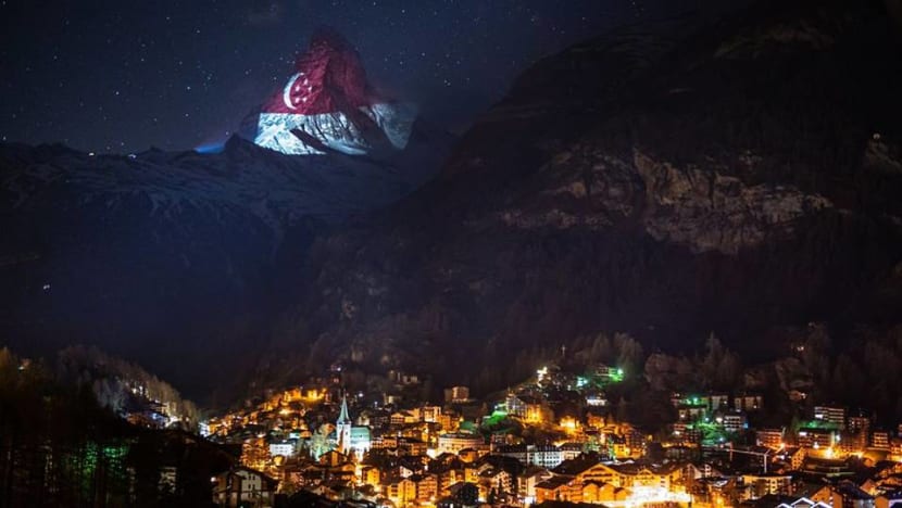 COVID-19: Switzerland's Matterhorn lights up with Singapore flag in show of solidarity COVID-19: Switzerland's Matterhorn lights up with Singapore flag in show of solidarity