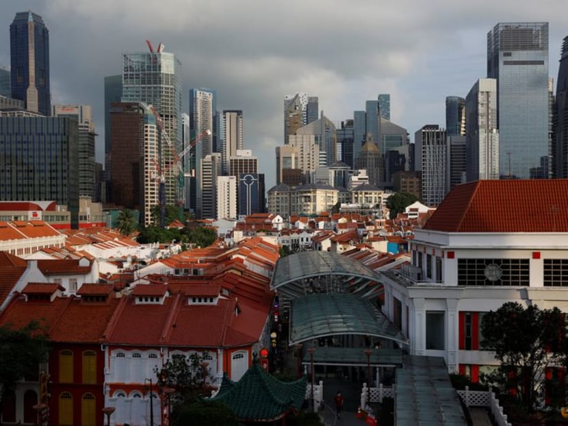 FILE PHOTO: A view of the city skyline in Singapore, October 25, 2021. REUTERS/Edgar Su