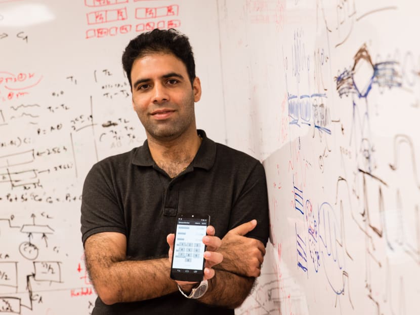 Led by Dr Shivam Bhasin, NTU Senior Research Scientist at the Temasek Laboratories @ NTU (pictured), researchers used sensors in a smart phone to model which number had been pressed by its users, based on how the phone was tilted and how much light is blocked by the thumb or fingers. Photo: NTU