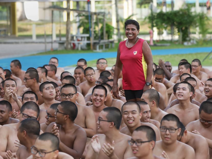 Platoon commander and First Warrant Officer (1WO) Margaret Leon is the oldest serving female officer in the Singapore army who has trained some 1,800 recruits cumulatively from seven cohorts.