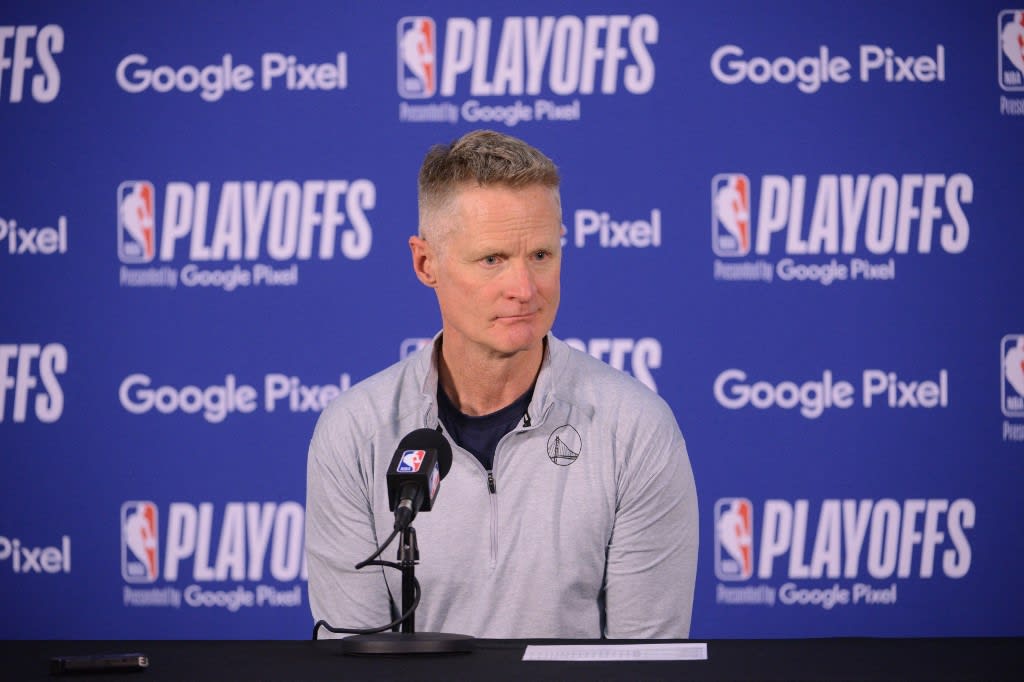 A visibly shaken Kerr, who has been an advocate of tighter gun laws, said he would not discuss the Warriors' Eastern Conference finals game against the Dallas Mavericks.