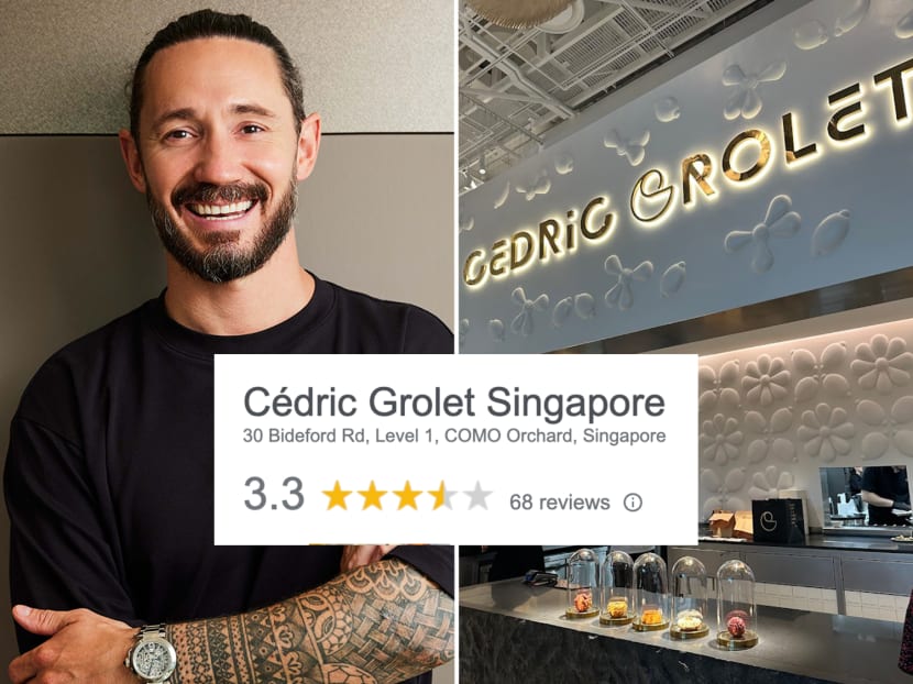 The much-hyped first patisserie of celebrity pastry chef Cedric Grolet (pictured left) in Singapore has received mixed reviews on Google.