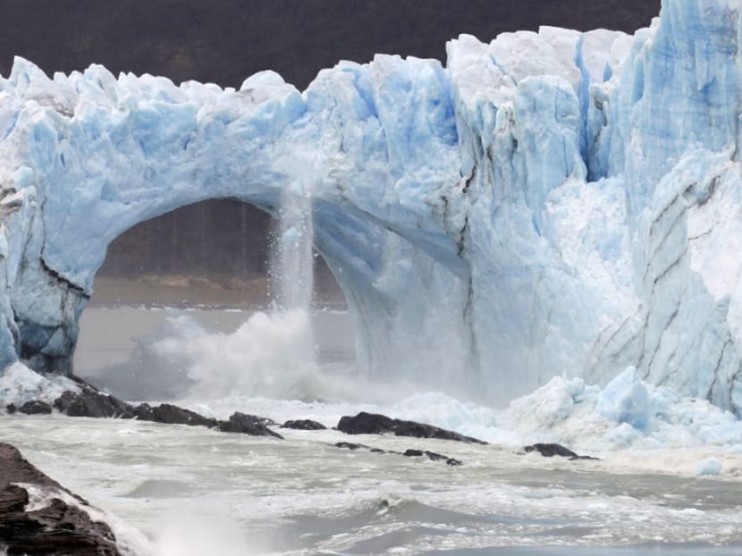 Scientists say glaciers, such as this one in Argentina, are disintegrating so fast that when it comes to global warming, we may be pushed to the "point of no return" soon. Photo: AFP