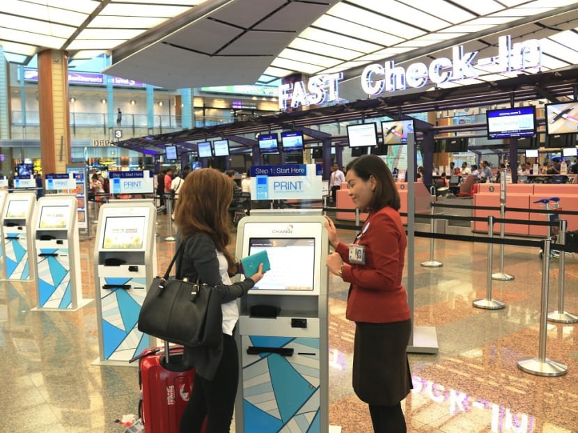 FAST check-in kiosks at Changi Airport Terminal 2. Photo: Changi Airport Group