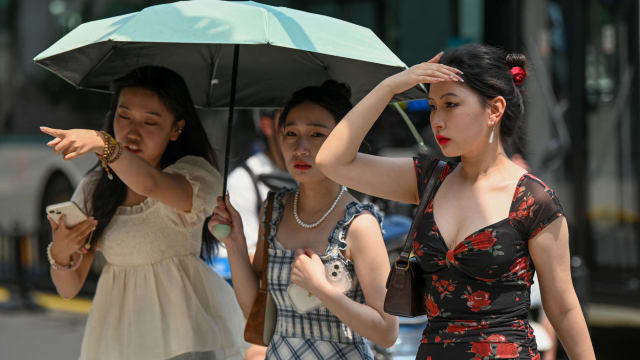 中国上海市记录到当地百年来5月份最高气温