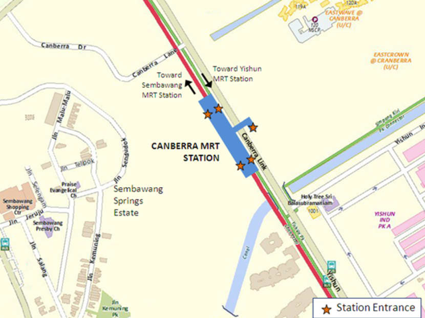 Map of Canberra Station. Photo: LTA