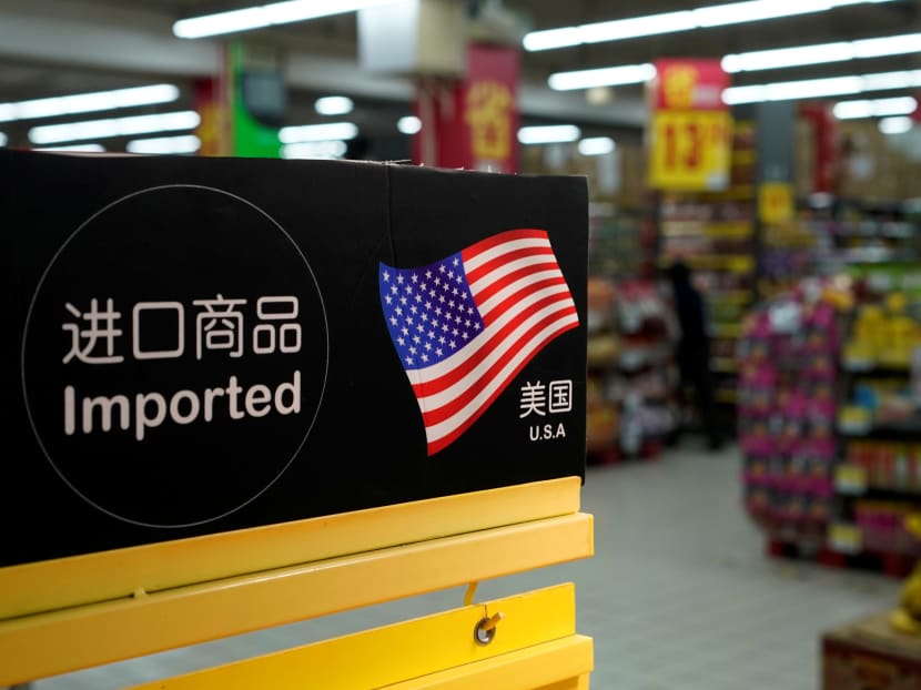 Imports from the United States are seen at a supermarket in Shanghai. A Trump administration offical says China has offered United States President Donald Trump a S$268.44 billion reduction in its annual trade surplus with the US by increasing imports of American products and other steps.