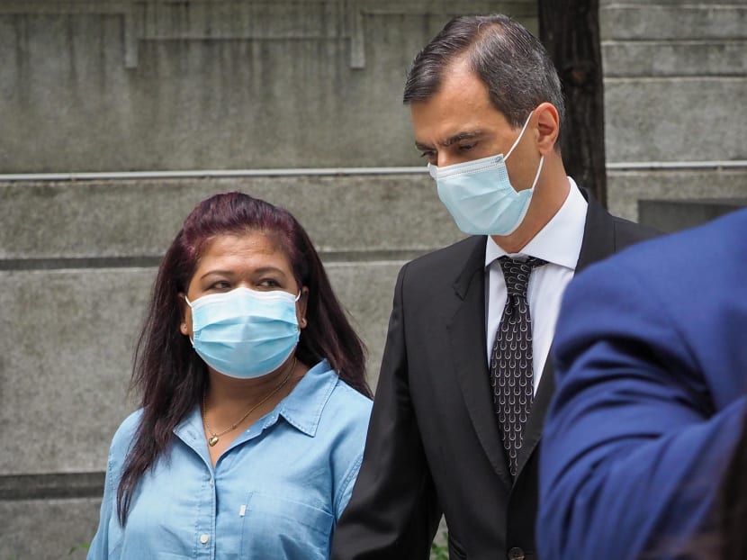 Ms Parti Liyani (left) and her lawyer Anil Balchandani (right) in a photo taken on Sept 8, 2020.