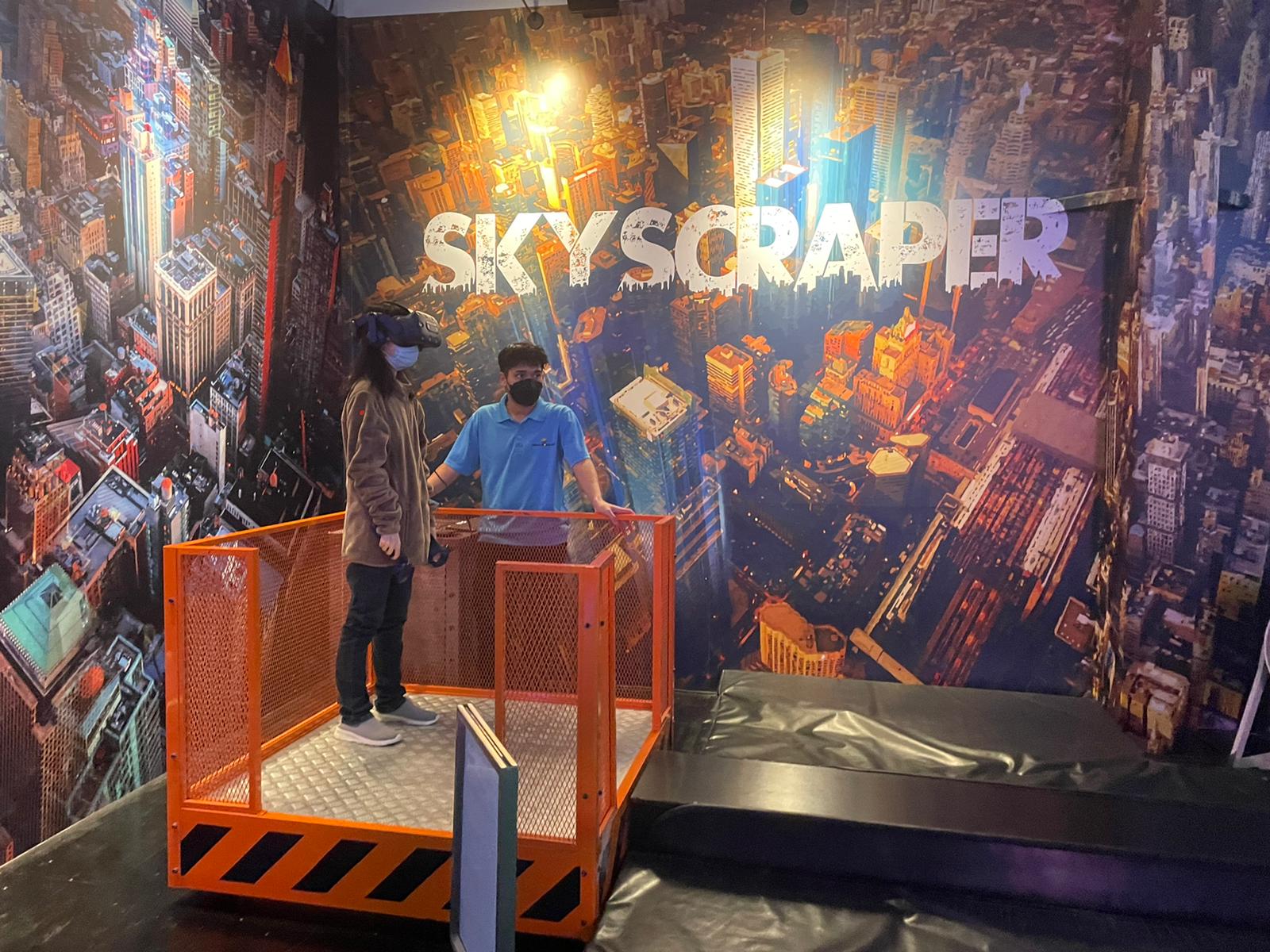 The author, seen here at Sentosa’s Head Rock VR, which provides VR experiences in themed zones.