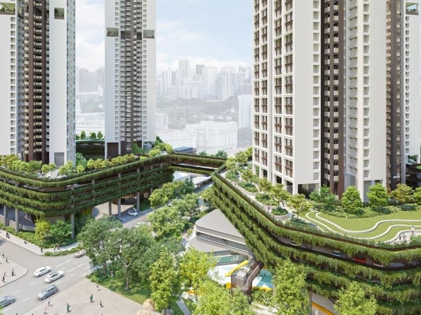 An artist's impression of the Rochor project where Build-To-Order flats will be offered under the new Prime Location Public Housing model.