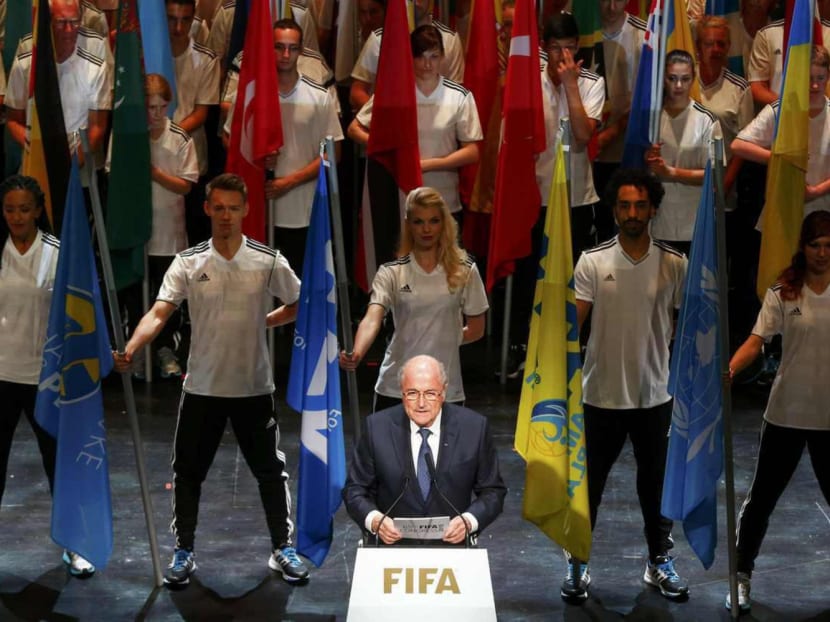FIFA President Sepp Blatter makes a speech during the opening ceremony of the 65th FIFA Congress in Zurich, Switzerland, May 28, 2015. Photo: Reuters